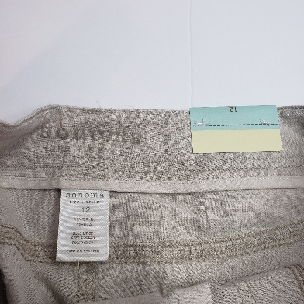 NEW Sonoma Linen Shorts Bundle Lightweight Coastal Cargo Minimalist Rope Belt - Picture 11 of 14